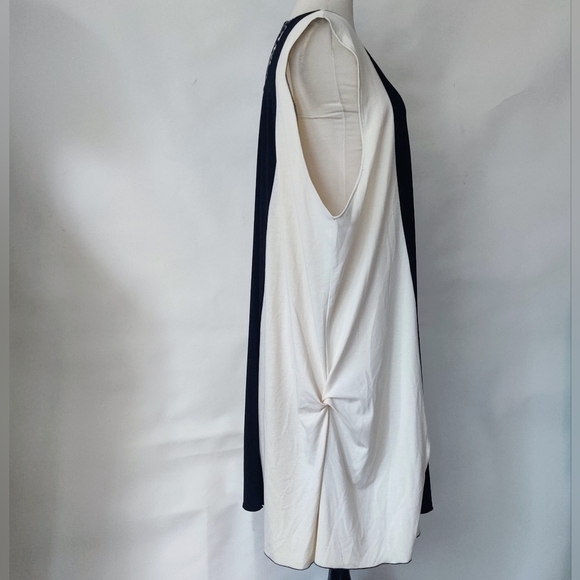 LEE ANDERSEN Lace Color-Block Dress XL Jersey Knit A-Line Sleeveless Shift - Picture 4 of 16